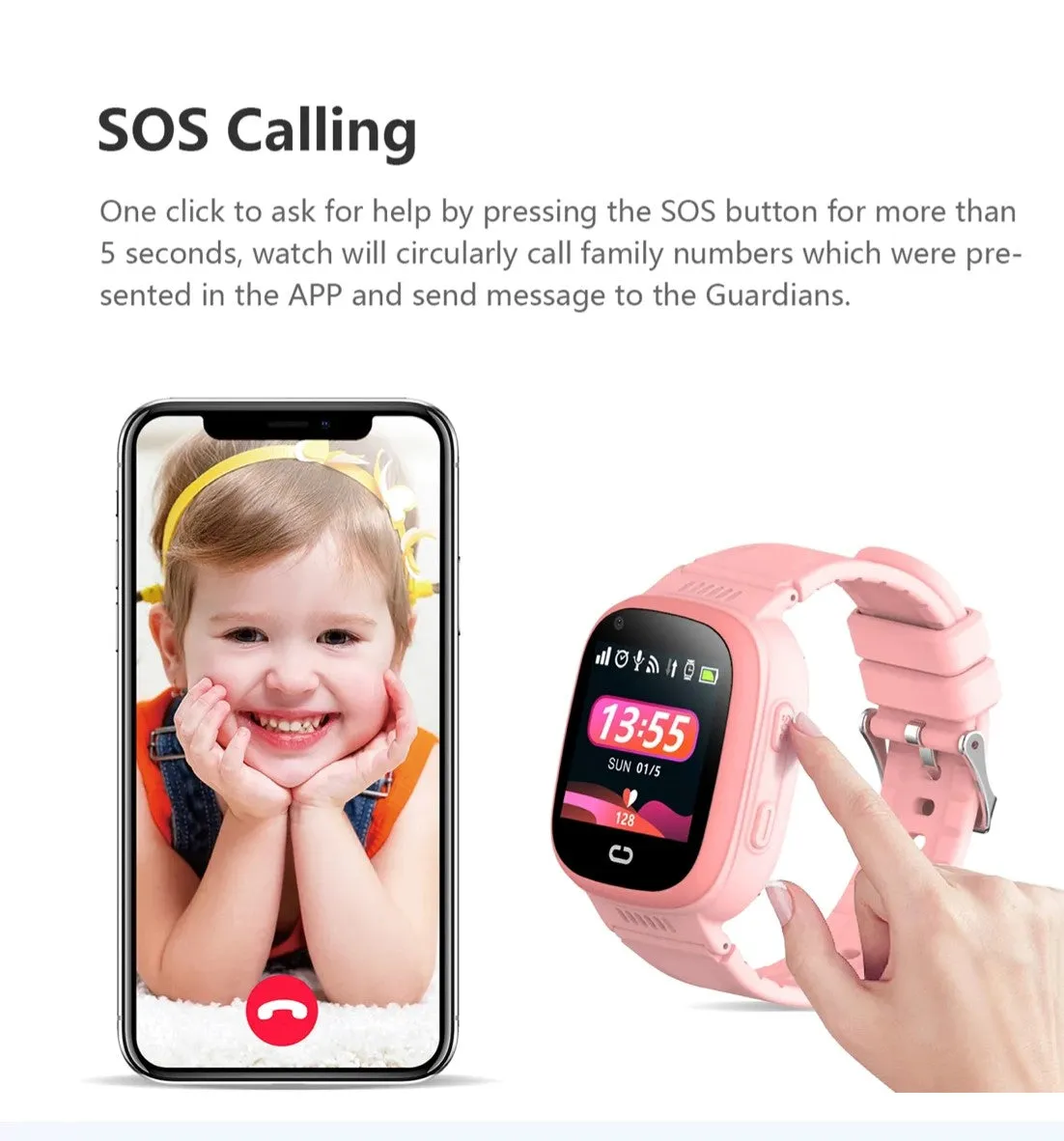 LT08 Kids Tracking GPS Smart Watch Blue