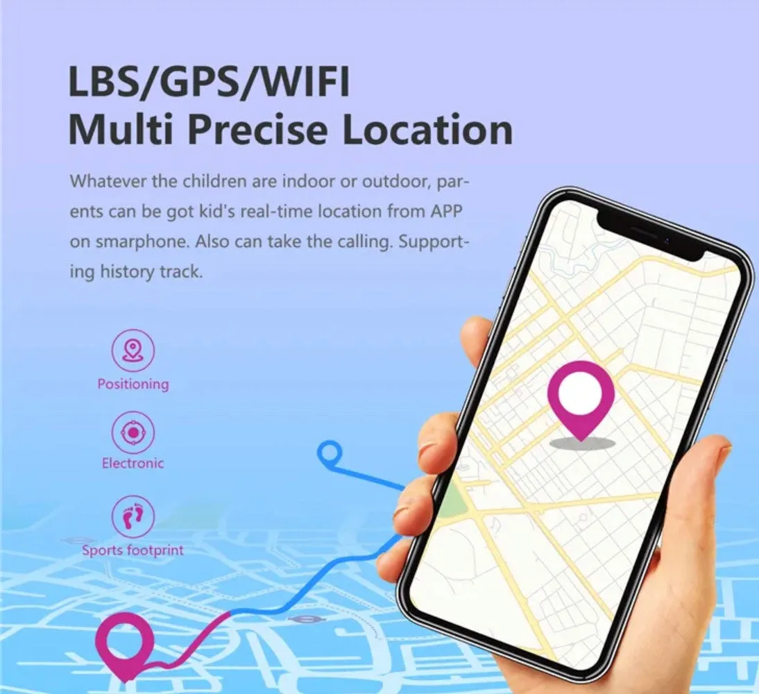 LT08 Kids Tracking GPS Smart Watch Blue