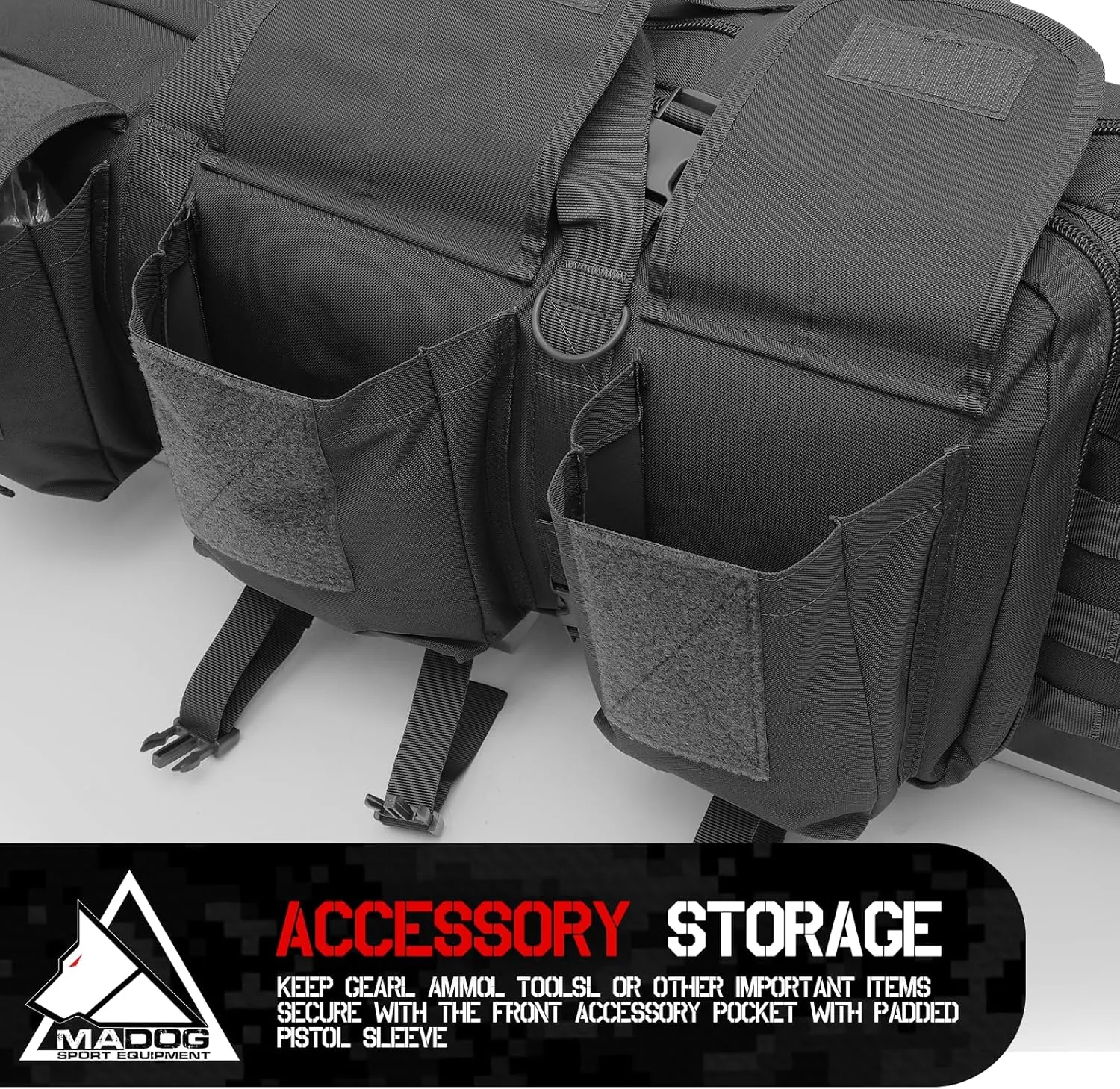 MADOG 40 inch Double Rifle Bag Soft Pistol Cases Long Portable Tactical Shotgun Backpack for Shooting Hunting Carrying, Black