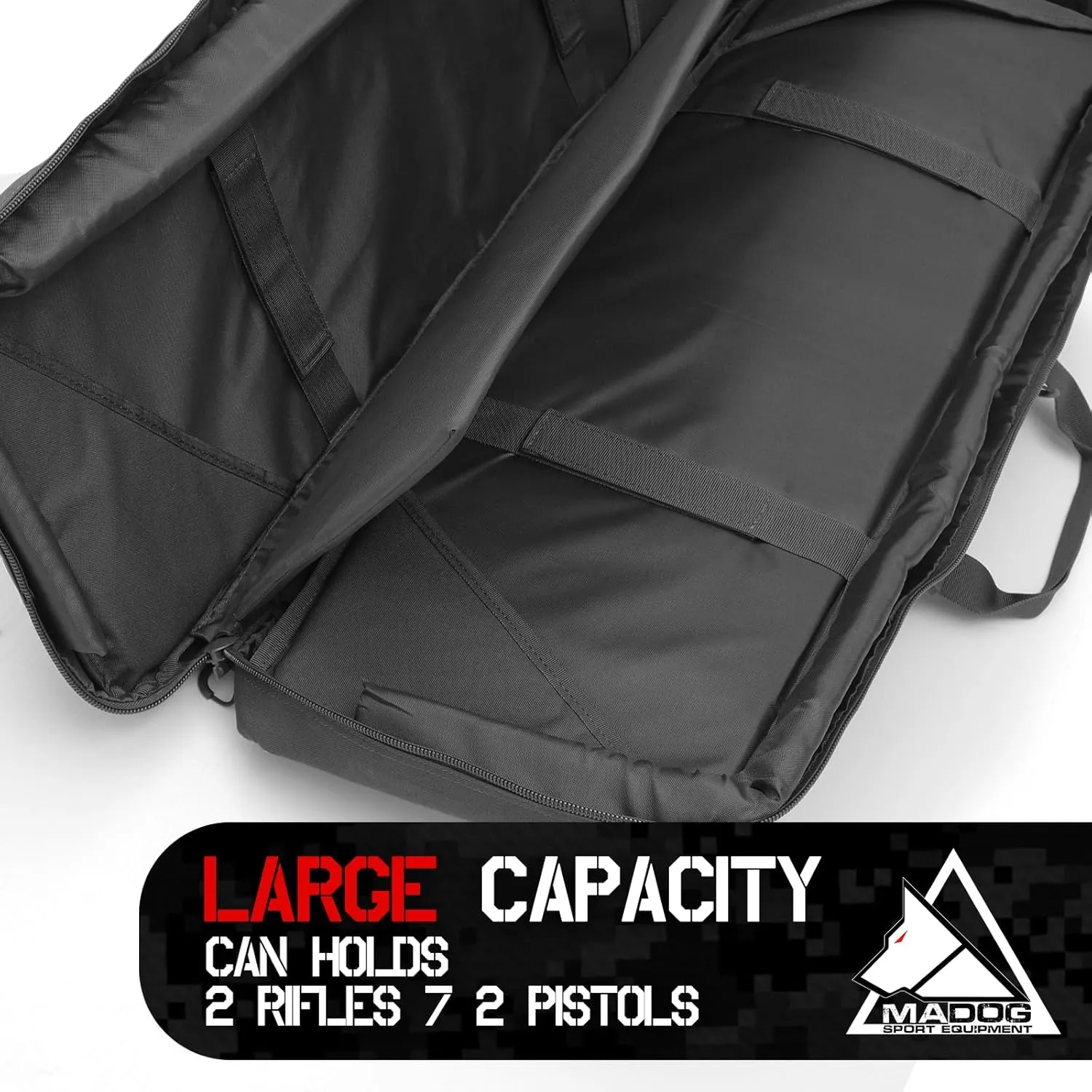 MADOG 40 inch Double Rifle Bag Soft Pistol Cases Long Portable Tactical Shotgun Backpack for Shooting Hunting Carrying, Black