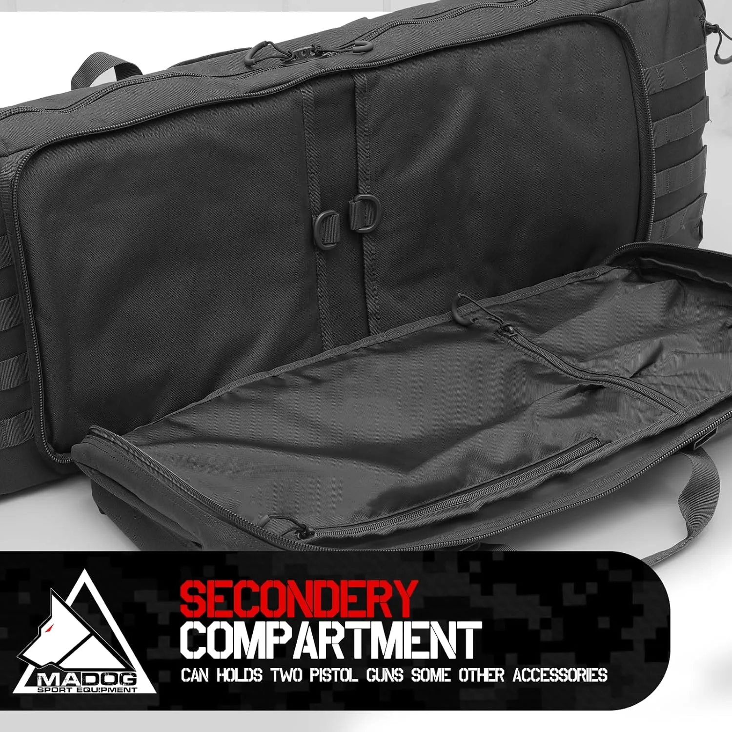 MADOG 40 inch Double Rifle Bag Soft Pistol Cases Long Portable Tactical Shotgun Backpack for Shooting Hunting Carrying, Black