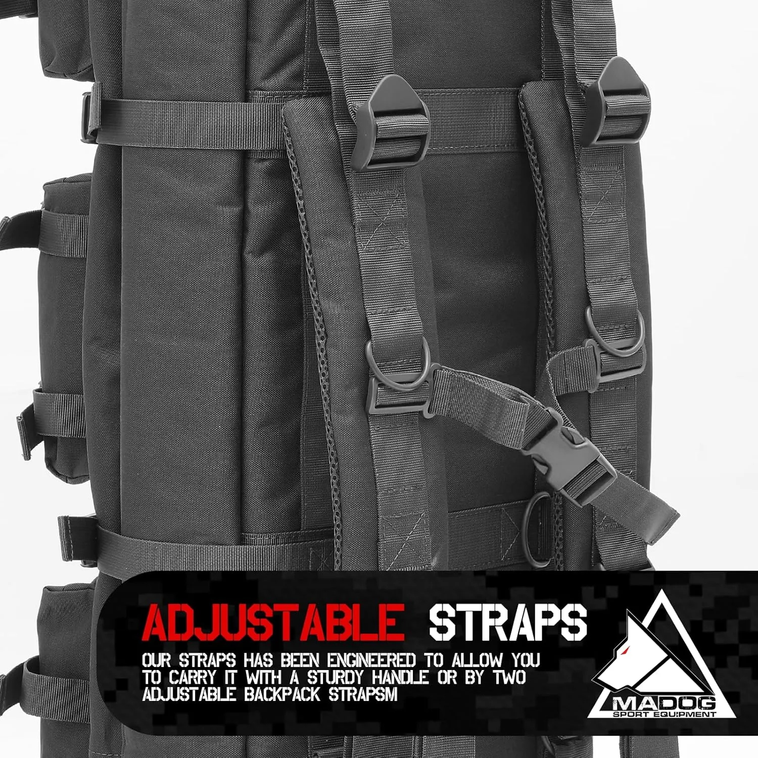 MADOG 40 inch Double Rifle Bag Soft Pistol Cases Long Portable Tactical Shotgun Backpack for Shooting Hunting Carrying, Black