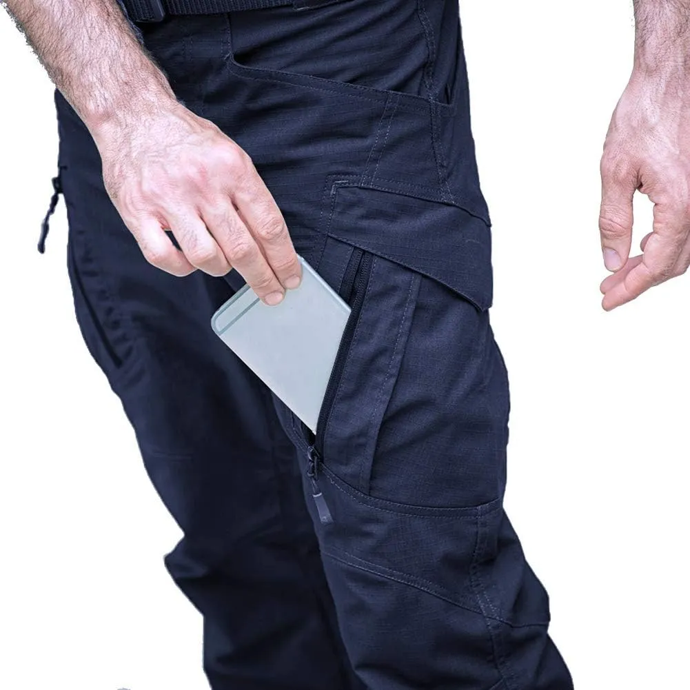 MAGCOMSEN Men's Tactical Pants with 9 Pockets Rip-Stop Lightweight Work Hiking Pants