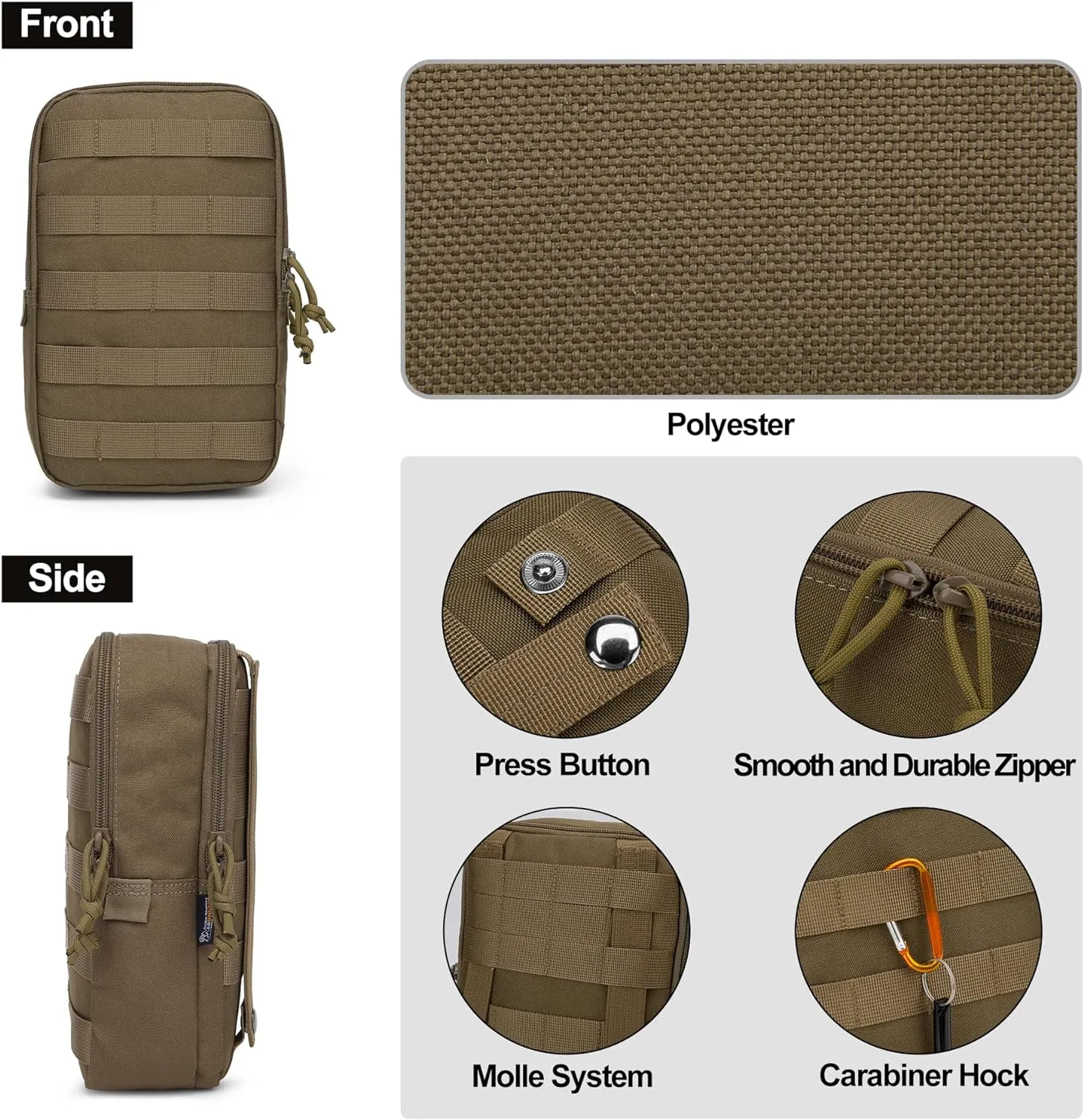 Mardingtop Molle Tactical Utility Pouch, EDC Admin Pouch Bag, Molle Attachment Military Modular Attachment