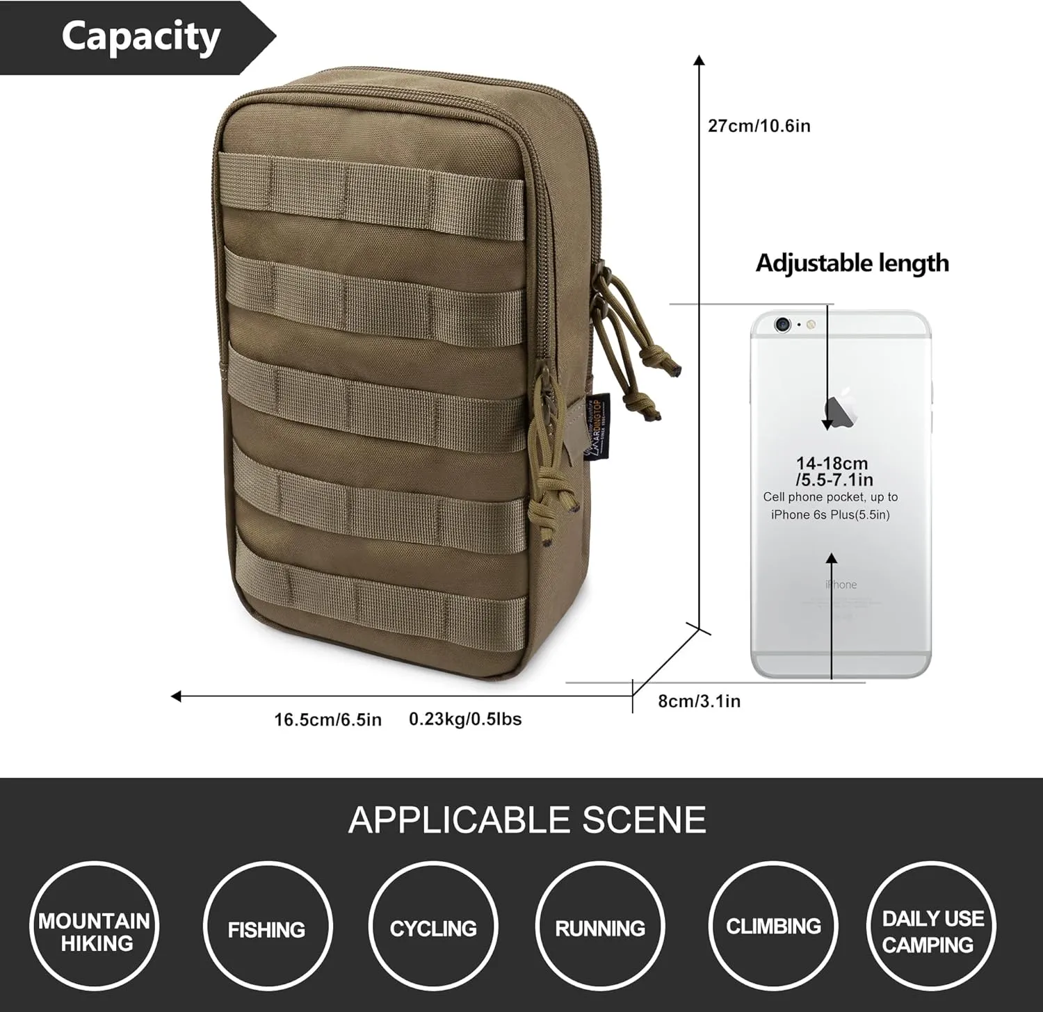 Mardingtop Molle Tactical Utility Pouch, EDC Admin Pouch Bag, Molle Attachment Military Modular Attachment