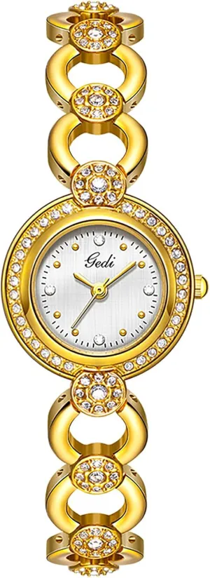MASTOP Elegant Women’s Diamond Watch Round Dial Quartz Waterproof Gold Bracelet Watches for Women Birthday Christmas Gift