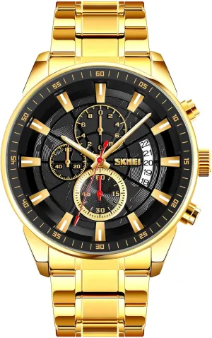 MASTOP Men's Fashion Stainless Steel Watches Date Waterproof Chronograph Wristwatches,Stainsteel Steel Band Waterproof Watch