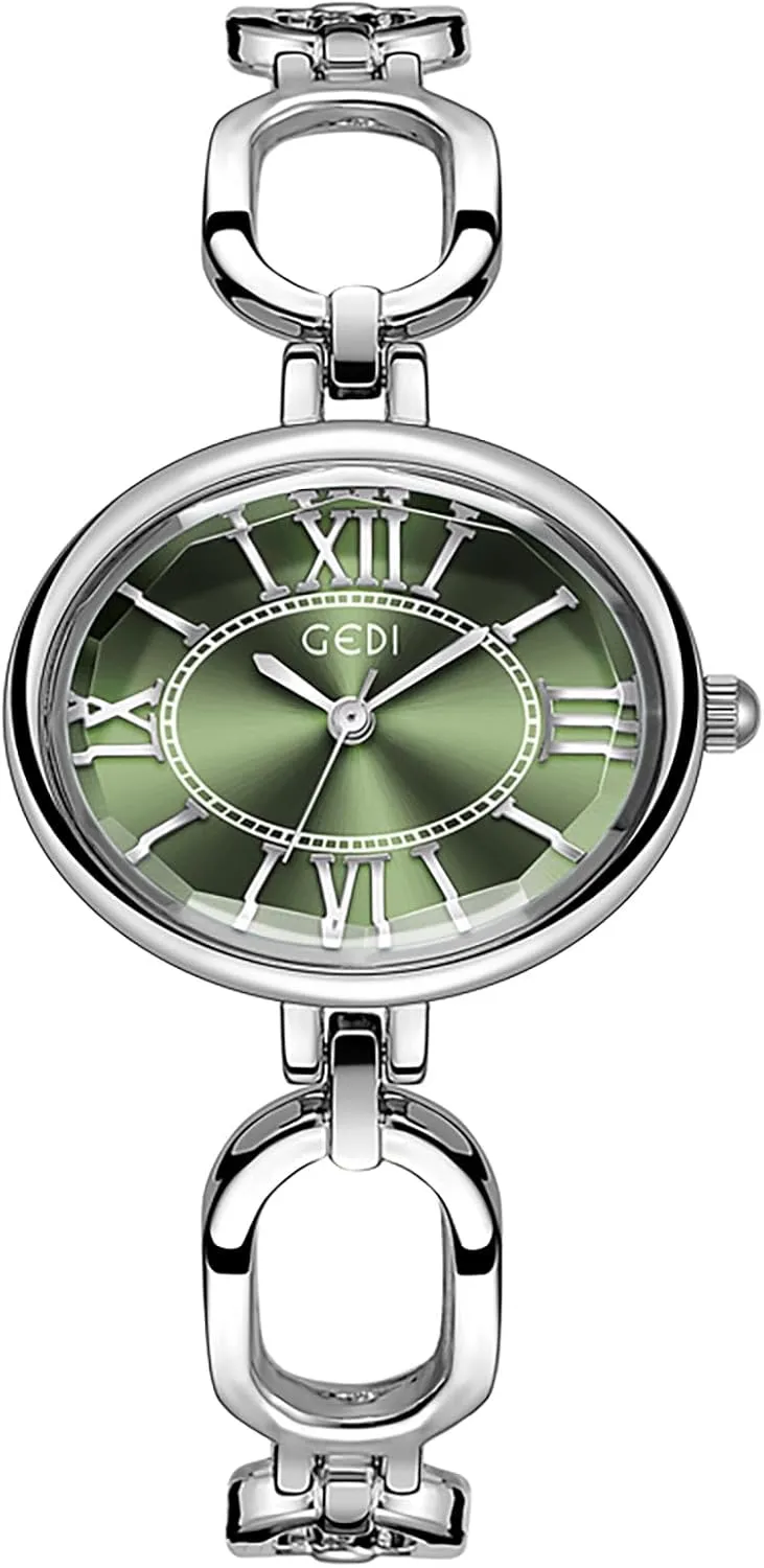MASTOP Vintage Women’s Watch – Oval Gold Bracelet Watch with Roman Numerals, Waterproof Quartz Analog Movement
