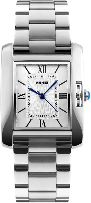 MASTOP Women Watch Rectangle Rose Gold Stainless Steel Waterproof Crystal Analog Quartz Roman Numerals Watch