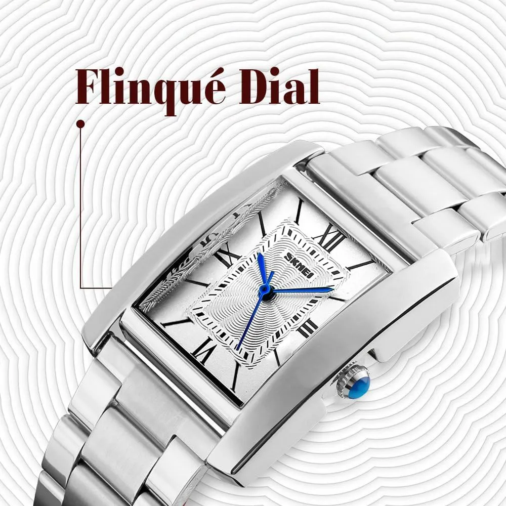 MASTOP Women Watch Rectangle Rose Gold Stainless Steel Waterproof Crystal Analog Quartz Roman Numerals Watch