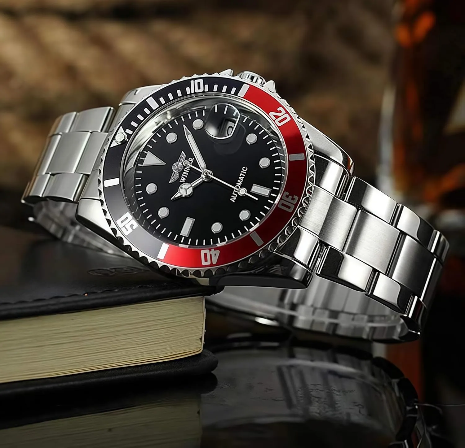 MASTOPMen Automatic Mechanical Watches Stainless Steel Waterproof Top Brand Luxury Mens Watch