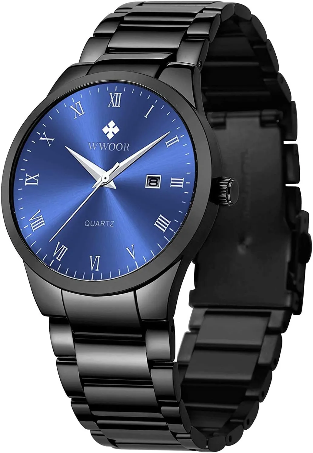 MASTOPMen's Quartz Watch Ultra -Thin Minimalist Calendar Stainless Steel Military Waterproof Analog Dress Watches