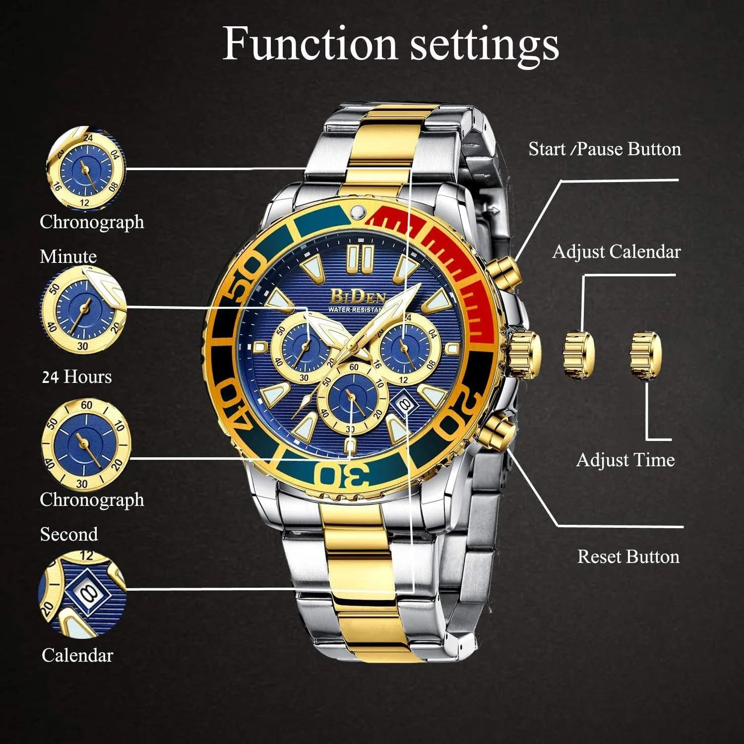 MASTOPTop Brand Luxury Men Watch Business Classic Stainless Steel Waterproof Quartz Men Watch