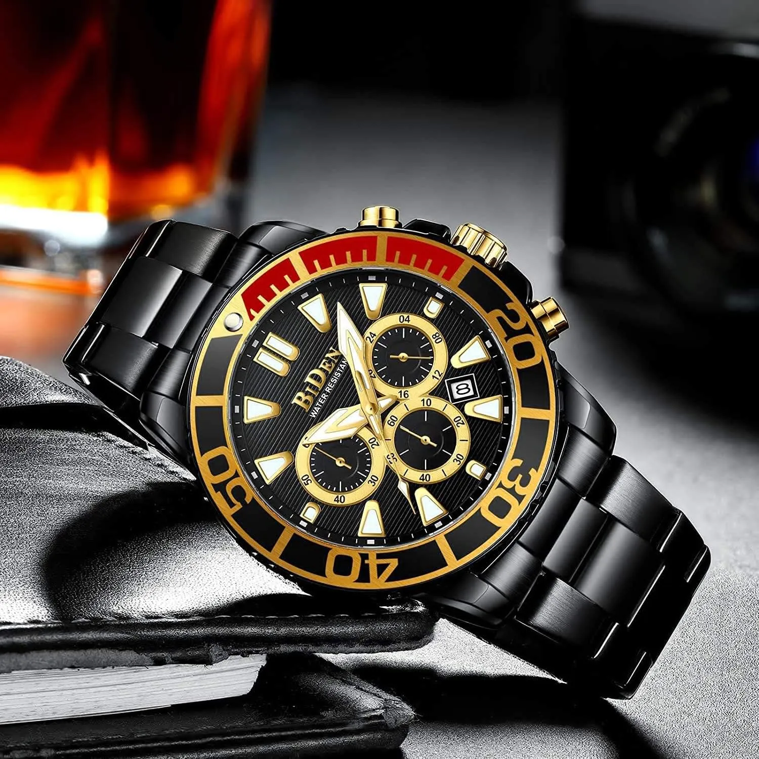 MASTOPTop Brand Luxury Men Watch Business Classic Stainless Steel Waterproof Quartz Men Watch