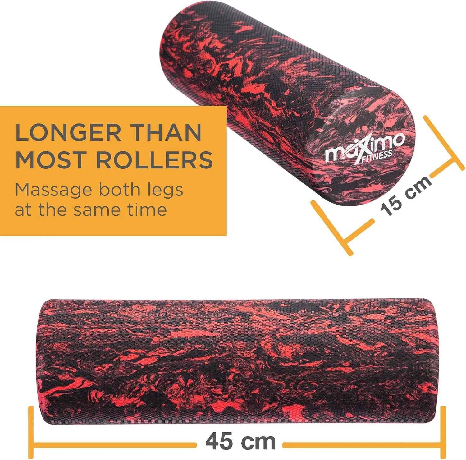 Maximo Fitness Foam Roller - High Density Exercise Roller for Trigger Point Self Massage, Muscle and Back Roller for Fitness, Physical Therapy, Yoga and Pilates, Gym Equipment