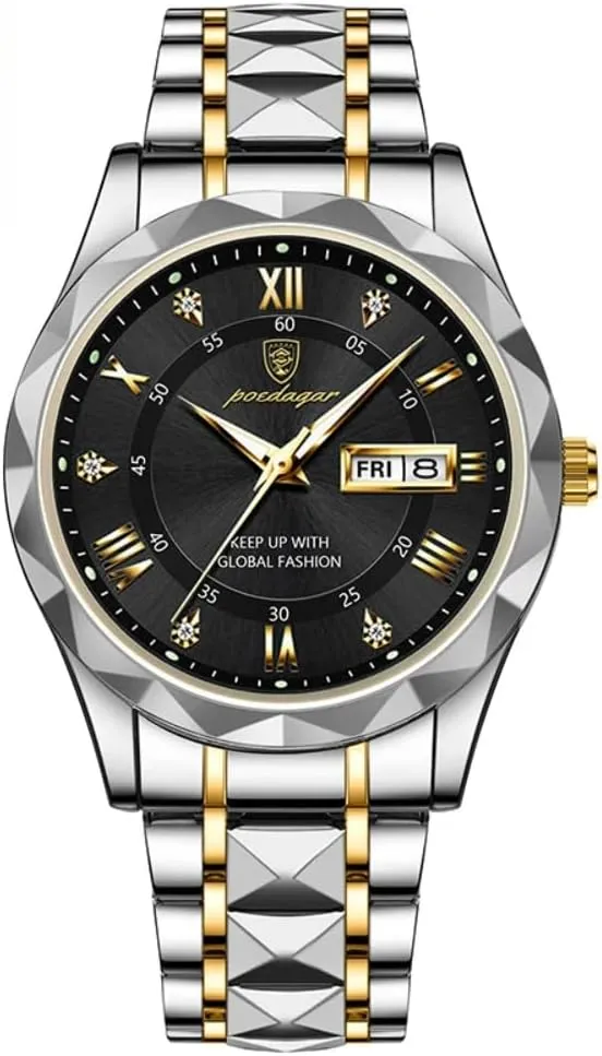 Men Quartz Watch Luxury for Man Sports Business Waterproof Luminous Stainless Steel Week Date Men's Watches Male Clock