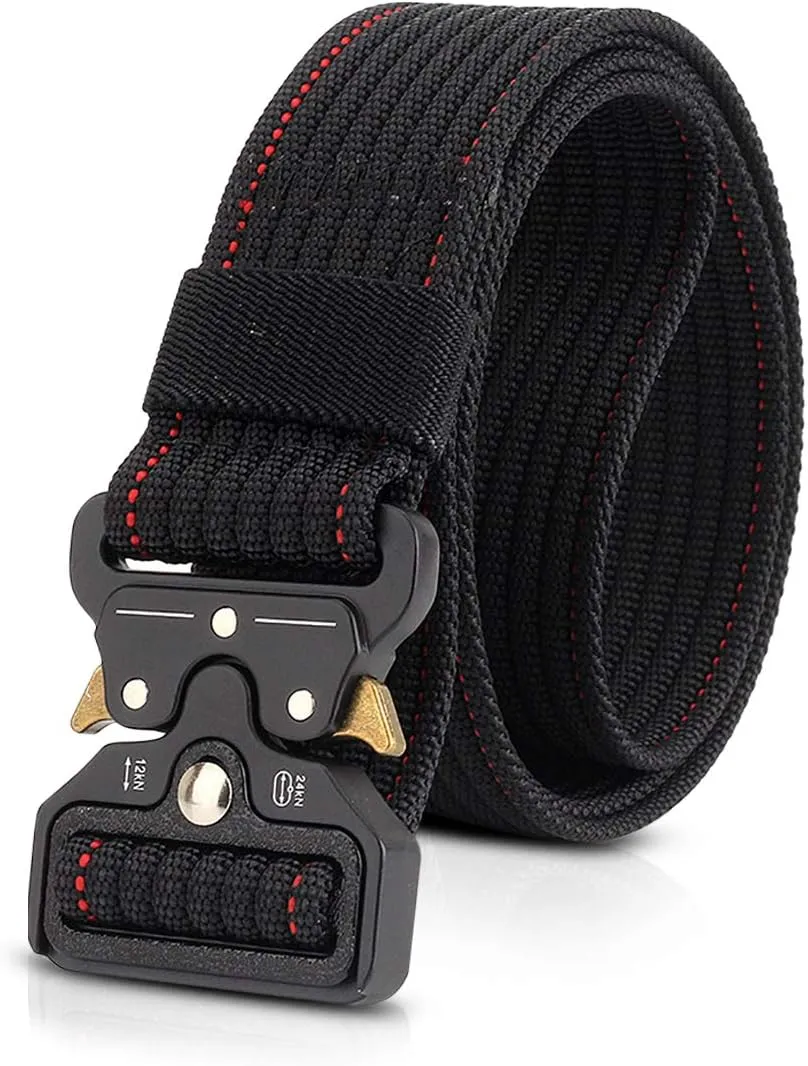 Men Tactical Belt 1.5 Inch Heavy Duty Belt Nylon Work Belt Quick-Release Metal Buckle for Molle Sport