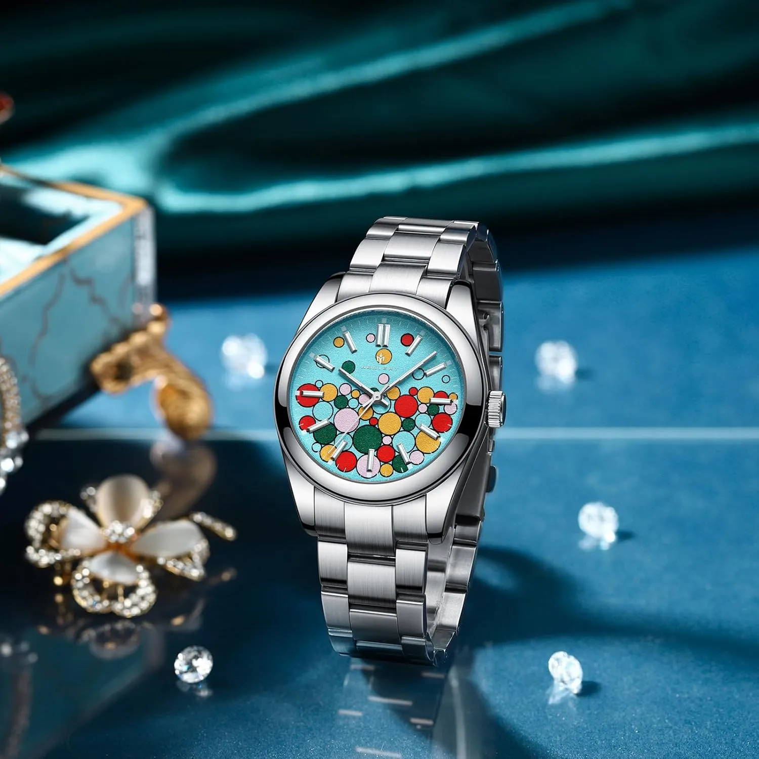 Men Watch Waterproof Stainless Steel Watch for Men Analog Chronograph Fashion Watch, Easy Read Men Dress Watch Luminous Watch Elegant Gift