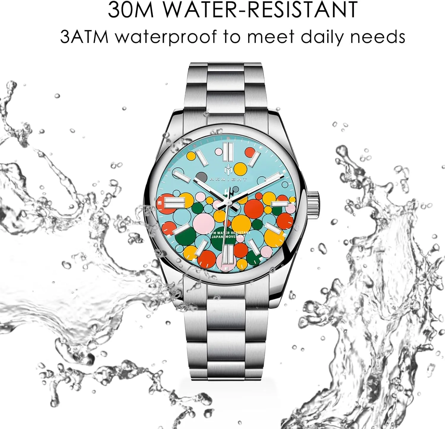 Men Watch Waterproof Stainless Steel Watch for Men Analog Chronograph Fashion Watch, Easy Read Men Dress Watch Luminous Watch Elegant Gift