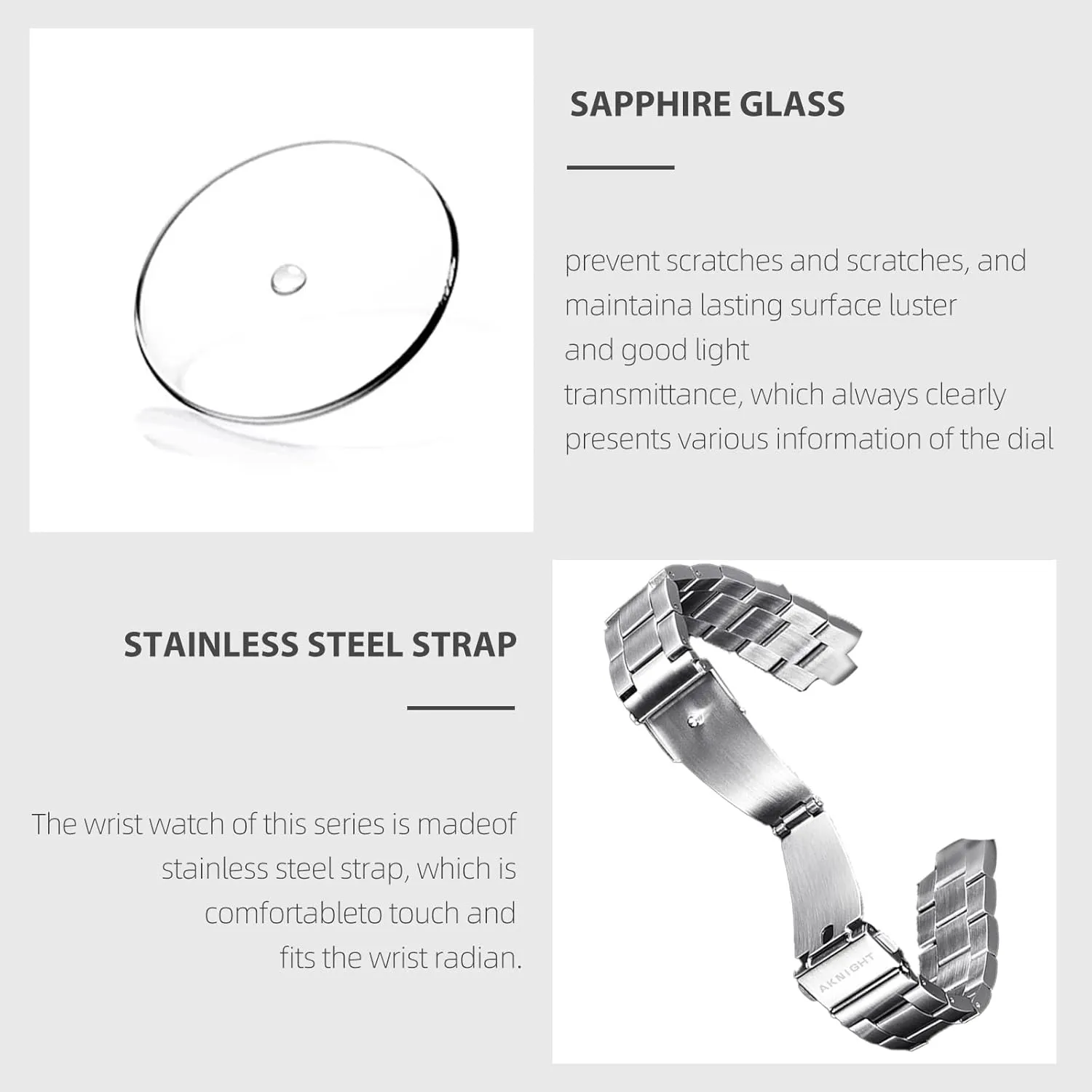 Men Watch Waterproof Stainless Steel Watch for Men Analog Chronograph Fashion Watch, Easy Read Men Dress Watch Luminous Watch Elegant Gift
