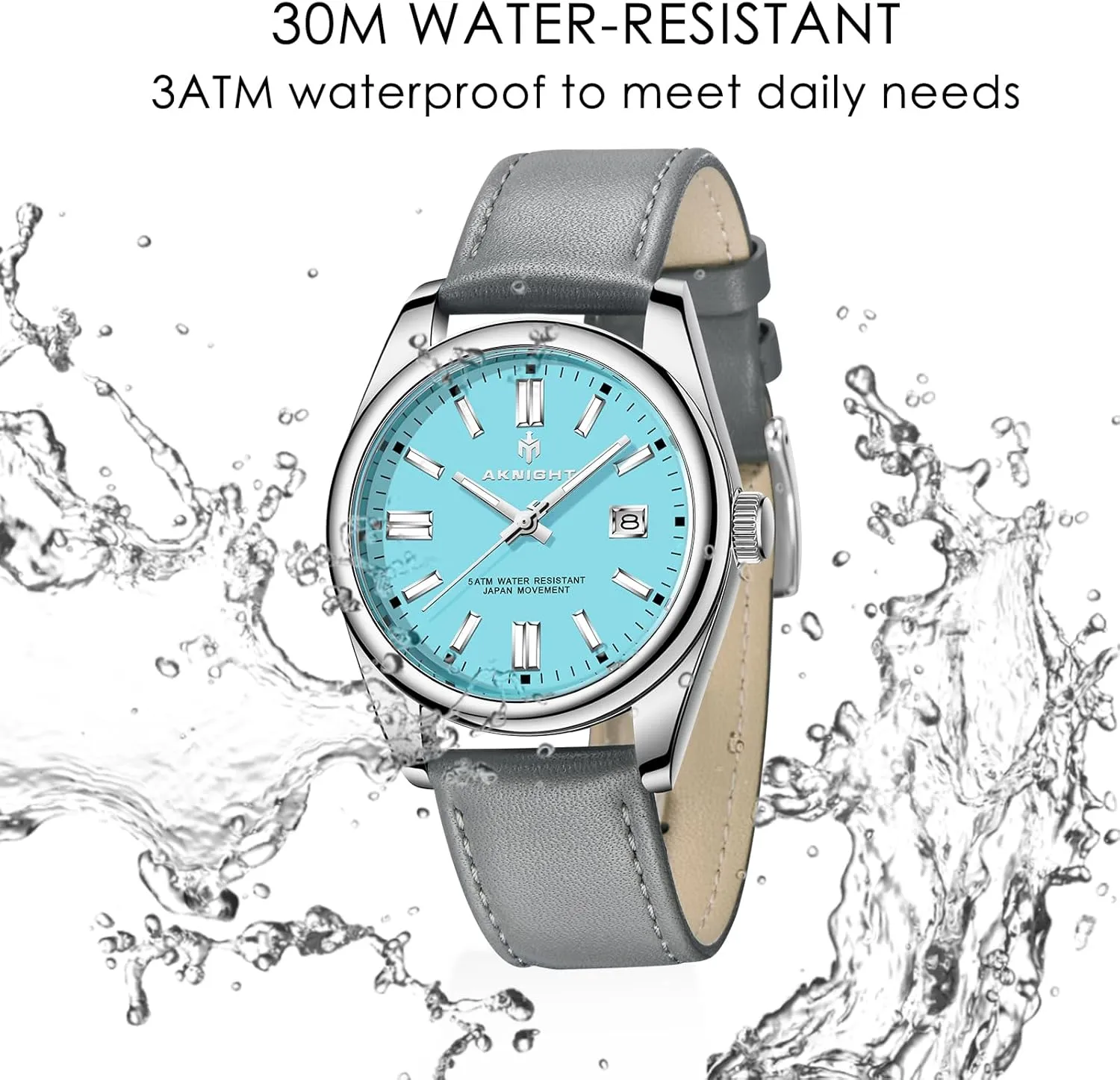 Men Watch Waterproof Stainless Steel Watch for Men Analog Chronograph Fashion Watch, Easy Read Men Dress Watch Luminous Watch Elegant Gift