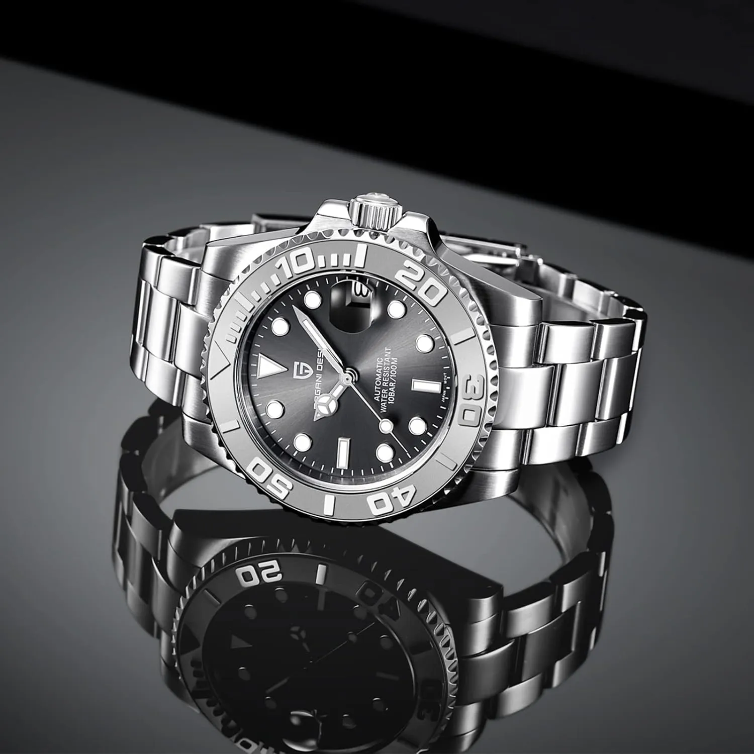 Men Watches Pagani Design Watch for Men Automatic NH35 Mechanical 100M Waterproof Stainless Steel Sapphire Glass Yacht Wristwatch PD-1651