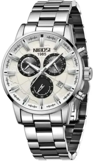 Men Watches Stainless Steel Waterproof Date Luminous Chronograph Wristwatch