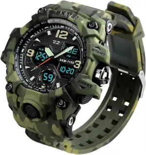 Men's Analog Military Sports Watch, Outdoor Waterproof Tactical Watch with LED Backlight Watches for Men