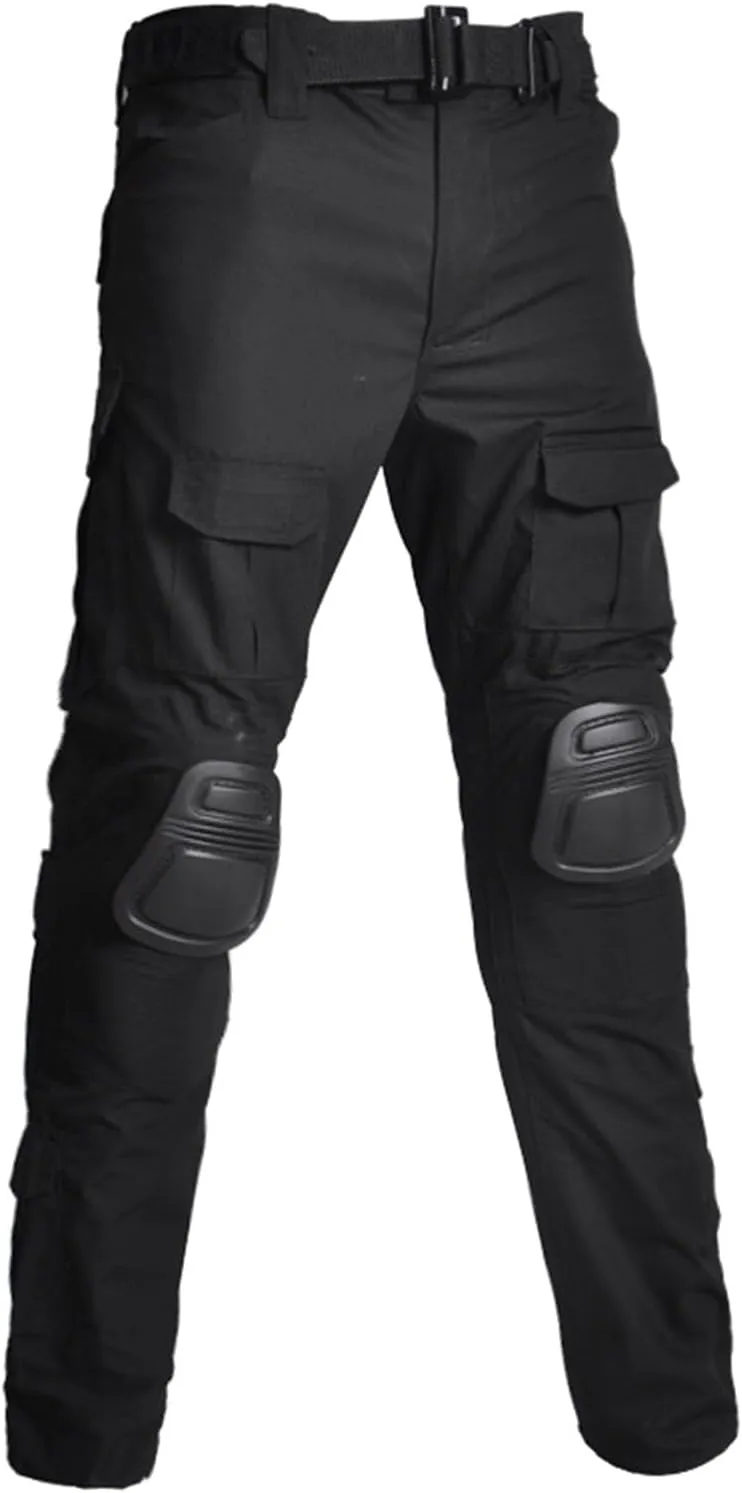 Men's Camouflage Assault/Tactical Pants With Knee Pads, Rip Stop Cargo Camo Hunting Pants