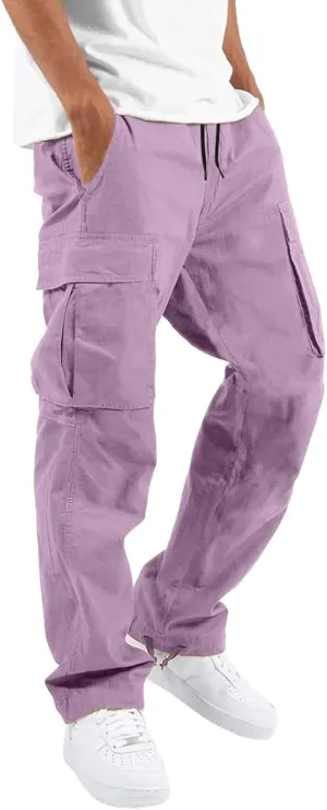 Men's Casual Cargo Pants Workout Joggers Trousers Loose Sports Trousers Casual Gym Workout Tactical Track Sweatpants