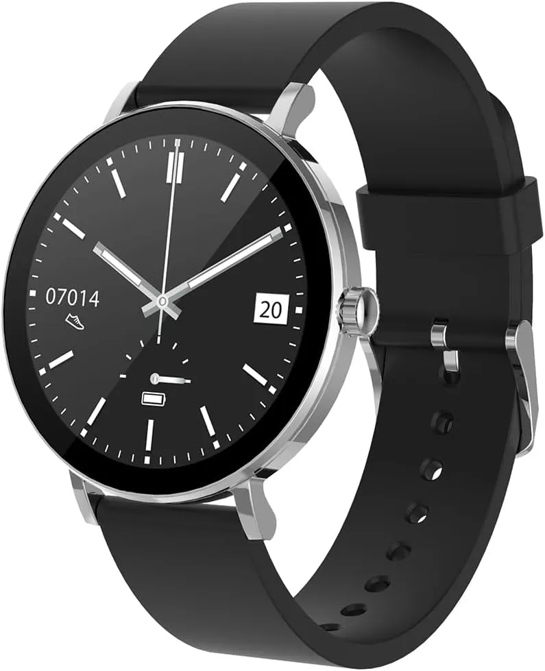 Men's Digital Automatic Watch with Silicone Strap SW079E, Silver, Modern, Silver, Modern