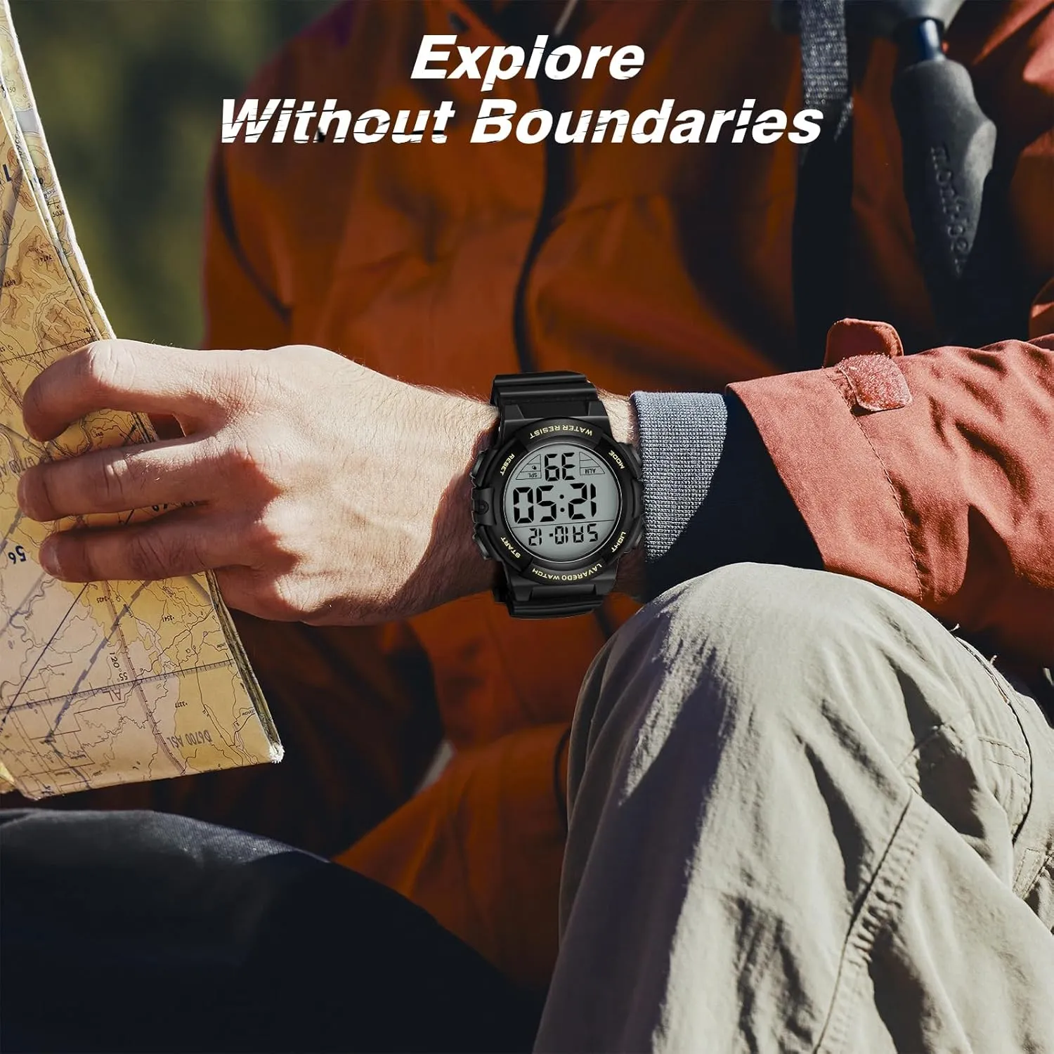 Mens Digital Watch, Sport Military Watches for Men Waterproof LED Screen Large Face Tactical Watch with Backlight Alarm Stopwatch Wrist Watch