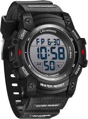 Men's Digital Watch Sports Outdoor Waterproof Watches for Men with LED Backlight Alarm Stopwatch Mens Watches Digital Chronograph Military Date