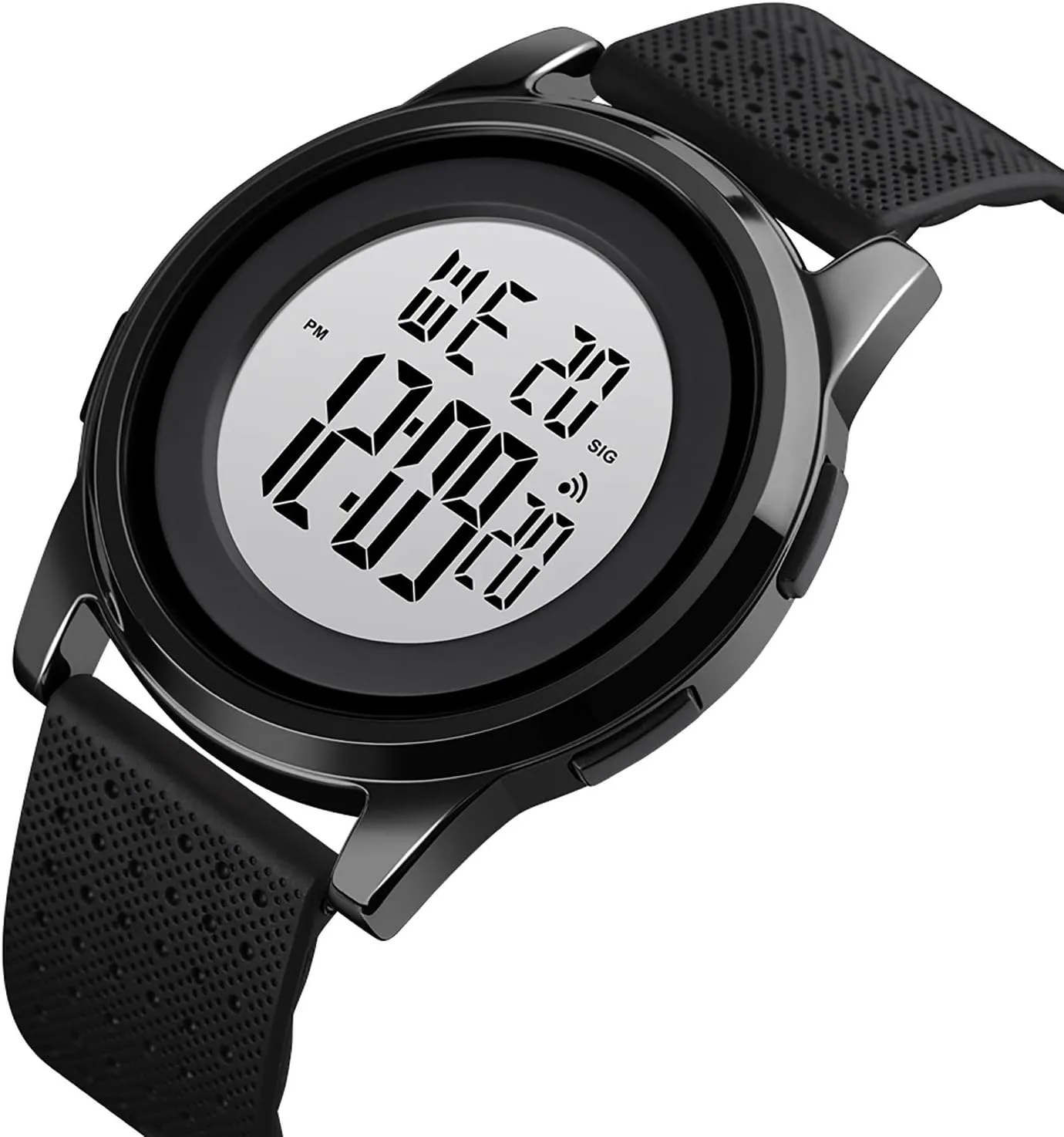Mens Digital Watch Ultra-Thin Sports Waterproof Simple Watch Stainless Steel Wrist Watch for Men Women