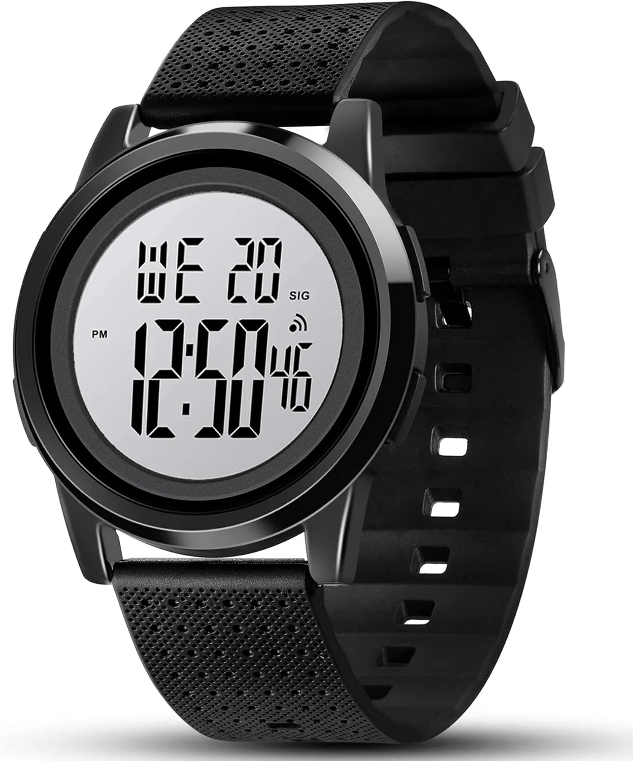 Mens Digital Watch Ultra-Thin Sports Waterproof Simple Watch Stainless Steel Wrist Watch for Men Women