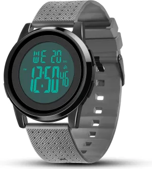 Mens Digital Watch Ultra-Thin Sports Waterproof Simple Watch Stainless Steel Wrist Watch for Men Women