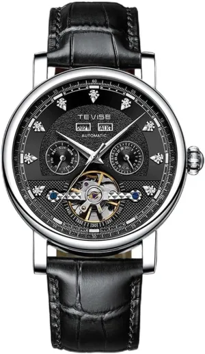 Men's Functional Mechanical Watch Hollow Calendar Month Week Fully Automatic Mechanical Watch Waterproof Night Glow Business Watch