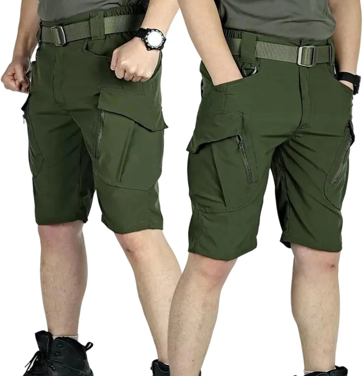 Mens Hiking Cargo Shorts 9 Pockets Quick Dry Lightweight Stretch Tactical Short Outdoor Fishing Campin
