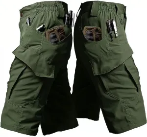 Mens Hiking Cargo Shorts 9 Pockets Quick Dry Lightweight Stretch Tactical Short Outdoor Fishing Campin