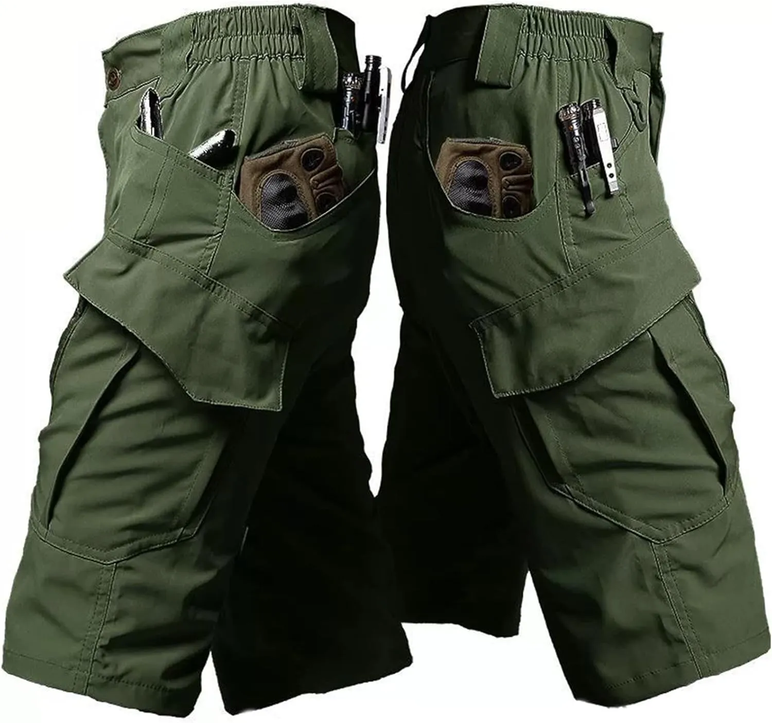Mens Hiking Cargo Shorts 9 Pockets Quick Dry Lightweight Stretch Tactical Short Outdoor Fishing Campin