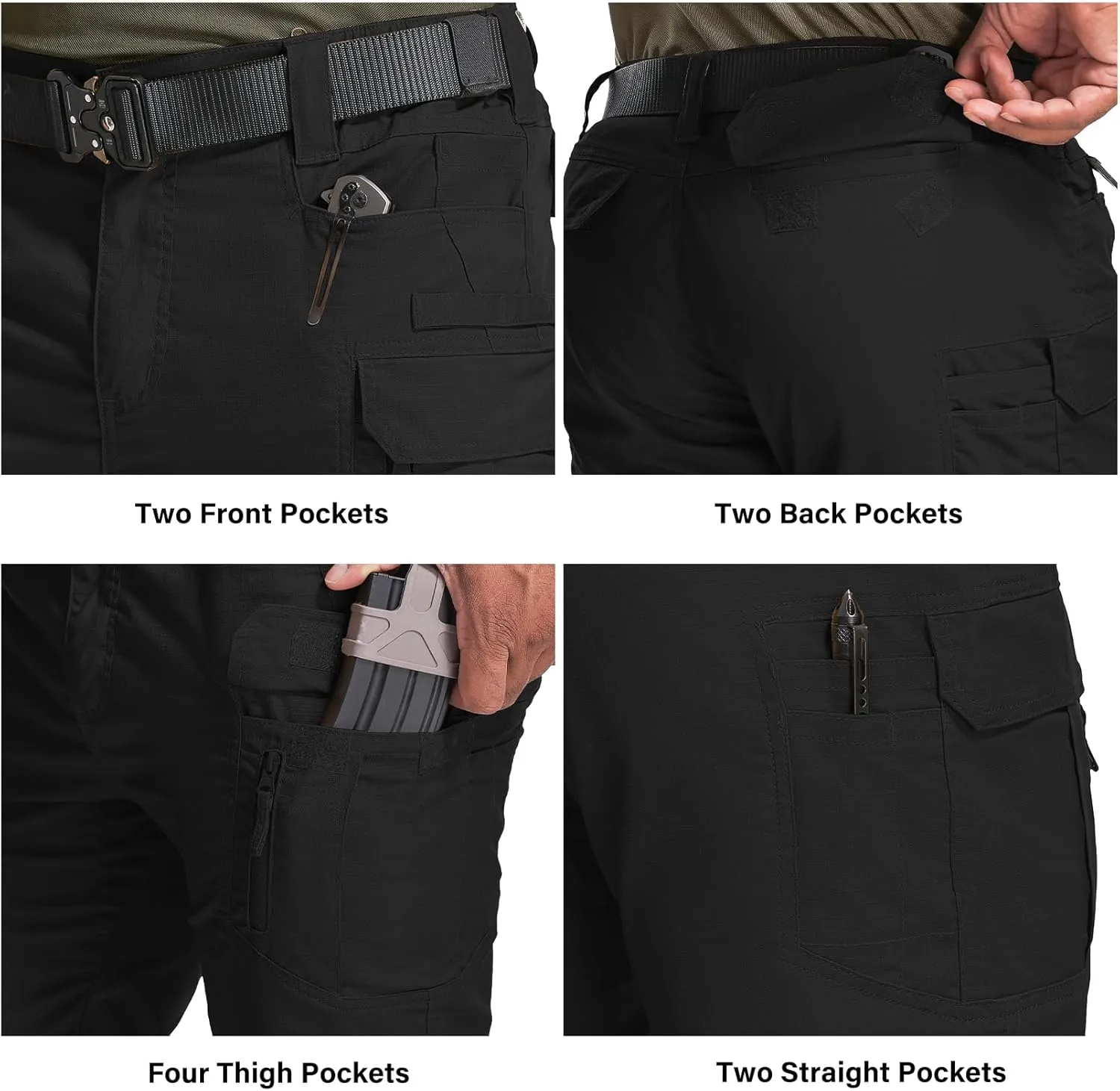 Men's Hiking Cargo Tactical Shorts with Multi Pockets Stretch Water Resistant Shorts Outdoor Hiking Fishing Camping