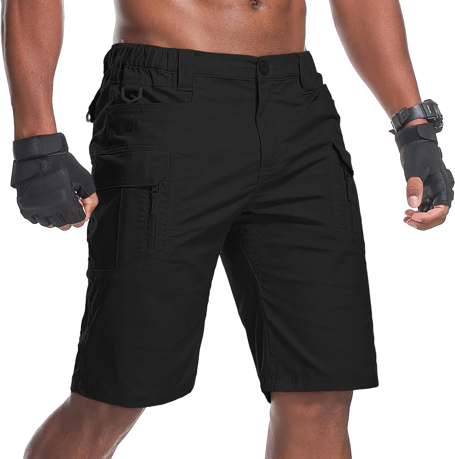 Men's Hiking Cargo Tactical Shorts with Multi Pockets Stretch Water Resistant Shorts Outdoor Hiking Fishing Camping
