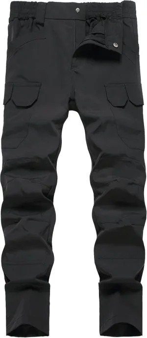 Men's Hiking Pants Lightweight Quick Dry Tactical Pants Fashion Outdoor Waterproof Stretch Waist Cargo Work Pant