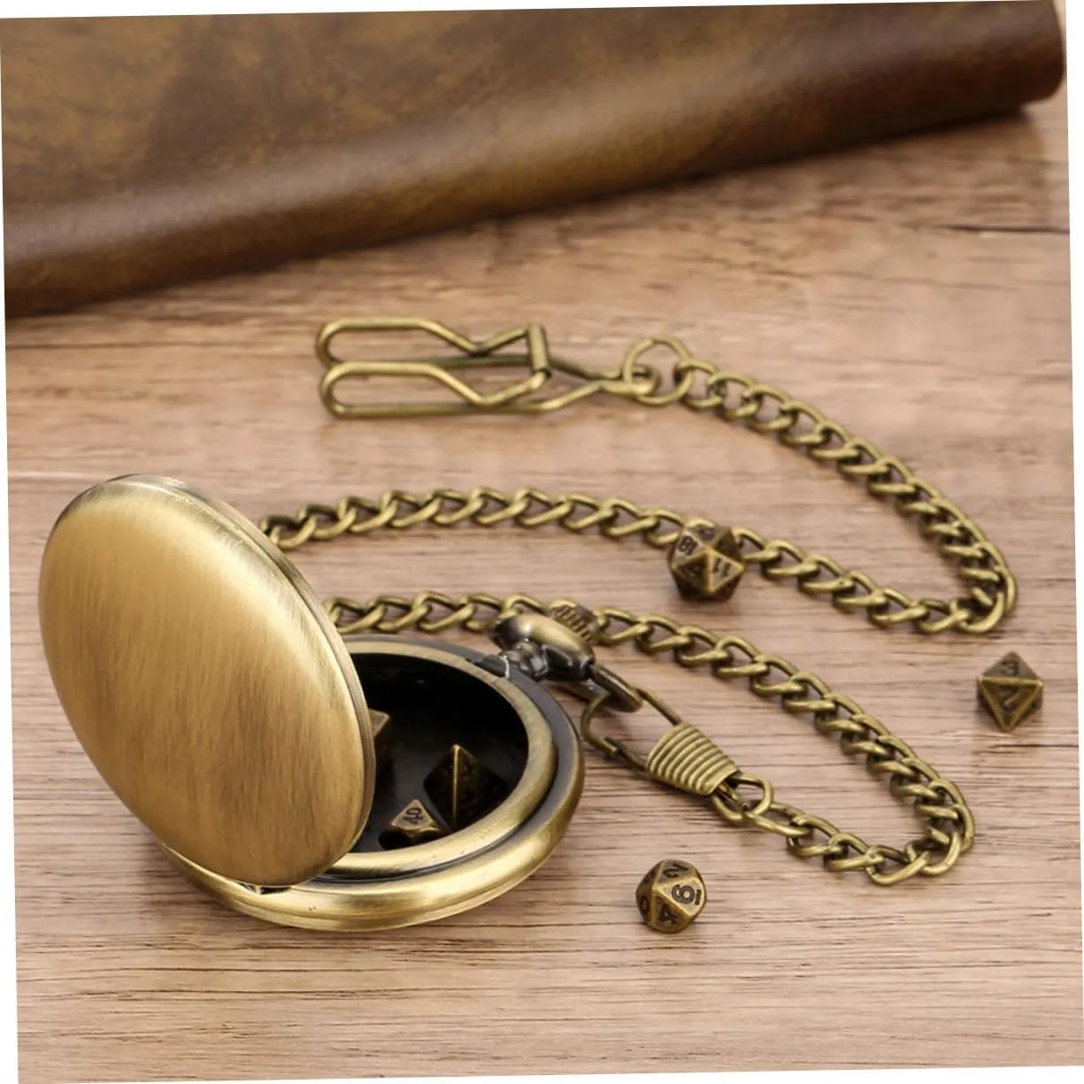 Mens Jewellery Box 5 Sets Retro Fashion Pocket Watch Dice Game Playing Prop Game Props Metal Watch Gift Box