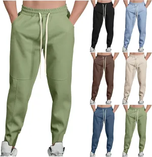 Mens Joggers with Pockets Relaxed Fit Elastic Waist Drawstring Sweatpants Casual Outdoor Athletic Gym Sport Trousers
