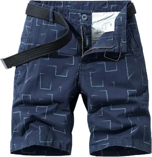 Mens Long Cargo Shorts Casual Hiking Classic Fit Mens Long Cargo Shorts Below Knee with Multi Pockets