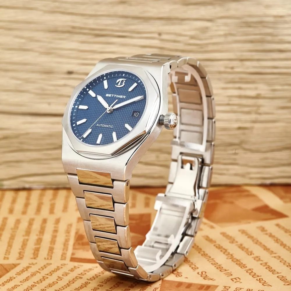 Men's Mechanical Automatic Watch Precision PT5000 Automatic Movement 40mm 316L Stainless Steel with Sapphire Crystal 100m Waterproof (10ATM) Date & Luminous Markers Self Winding Watch