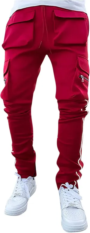 Men's Multi Pocket Cargo Pants Punk Rock Street Harem Pant Reflective Technical Hip Hop Sport Sweatpants