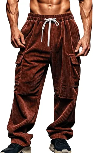 Mens Sweatpants Loose Fit Drawstring Elastic Waist Casual Baggy Pants Summer Hippie Hip Hop Trousers