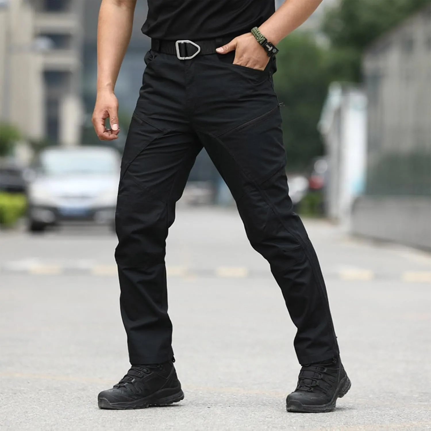 Mens Tactical Pants Camo Hiking Stretch Pants Hunting Construction Moisture Wicking Pant with Pockets